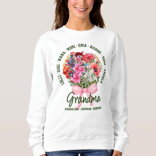 Personalized GRANDMA Nana Mimi Gigi Mother's Day Sweatshirt (Vorderseite)
