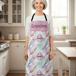 Personalized Grandma Nana Pastel Cupcake Crew Schürze