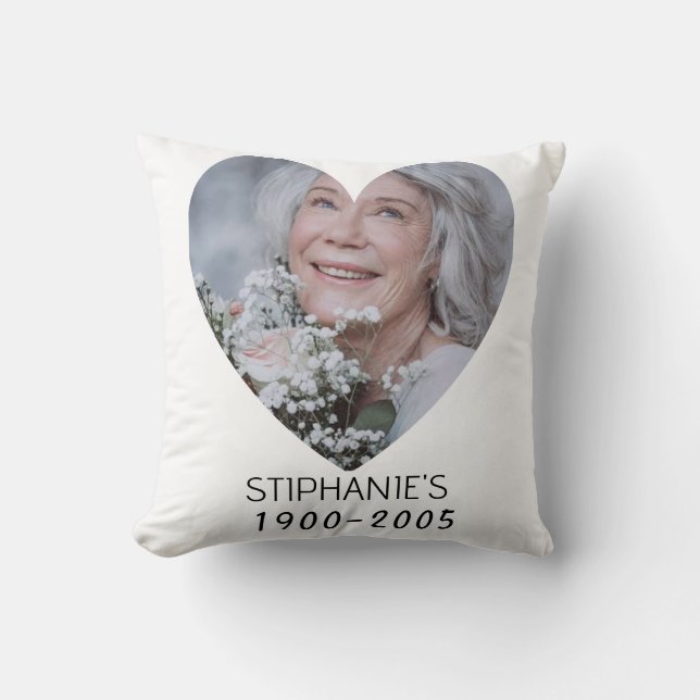Personalized Grandma Pillow – Photo, Name & Year  Kissen (Vorderseite)
