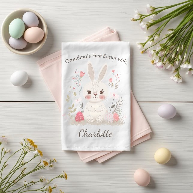 Personalized Grandma’s First Easter Kitchen Towel Geschirrtuch (Von Creator hochgeladen)