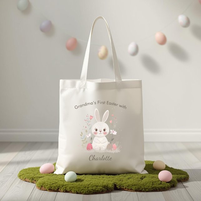 Personalized Grandma’s First Easter Tote Bag Tragetasche (Von Creator hochgeladen)