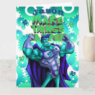 Personalized GRANDSON Card   SUPERHERO Karte