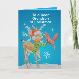 Personalized Grandsons Christmas Card Karte