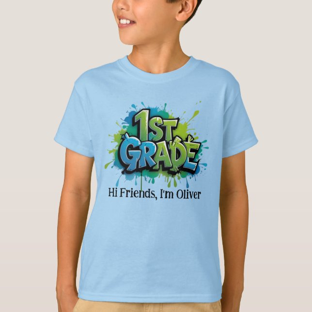 Personalized Graphic Kid T-shirt - Back To School (Vorderseite)