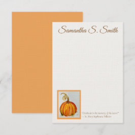 Personalized Gratitude Pumpkin Flat Note Card Einladung