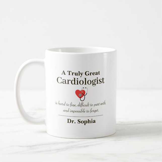 Personalized Great Cardiologist Appreciation Gift Kaffeetasse (Links)