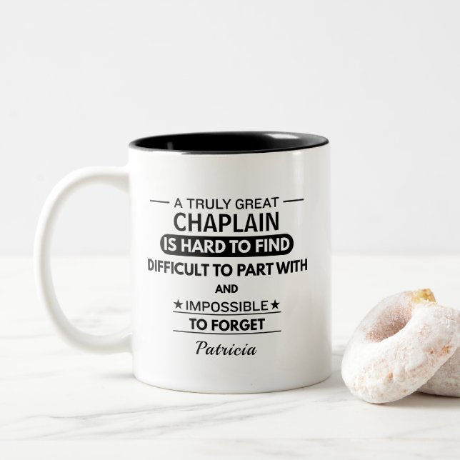 Personalized Great Chaplain Appreciation  Zweifarbige Tasse (Mit Donut)