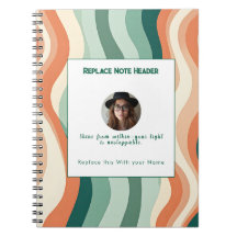 Personalized Green and Orange Wave Patterned 