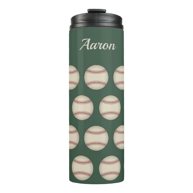 Personalized Green Baseball Thermal Tumbler Gift  Thermosbecher (Vorderseite)