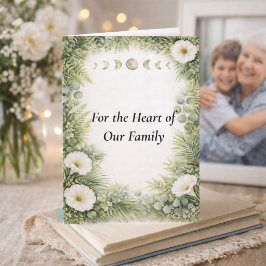 Personalized Green Botanical Mother’s Day Family Karte