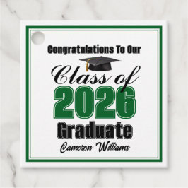 Personalized Green Class of 2026 Graduation Party Geschenkanhänger