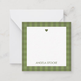 Personalized Green Gingham Mitteilungskarte