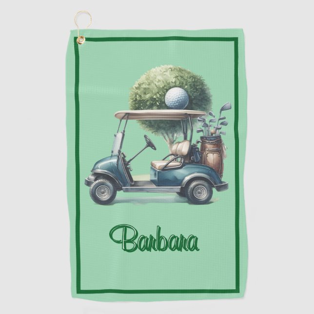 Personalized Green Golf Towel Golfhandtuch (Vorderseite)