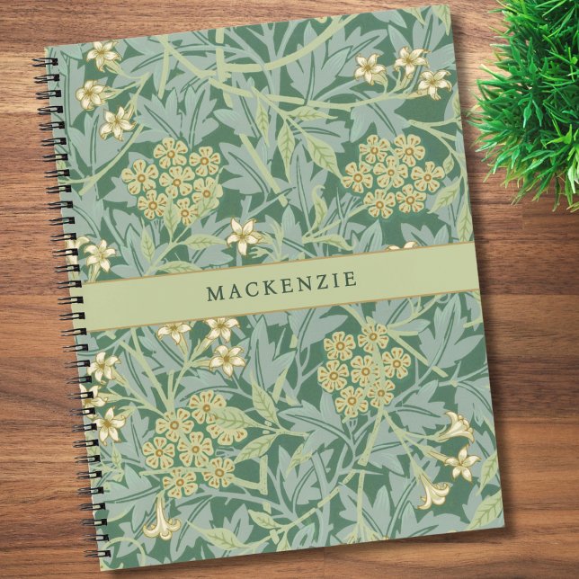 Personalized Green Jasmine Floral Pattern Notizbuch (Von Creator hochgeladen)