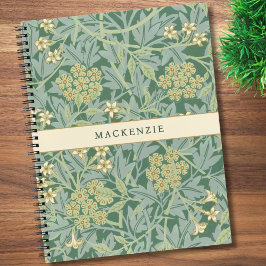 Personalized Green Jasmine Floral Pattern Notizbuch