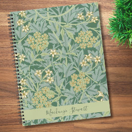 Personalized Green Jasmine Floral Pattern Notizbuch
