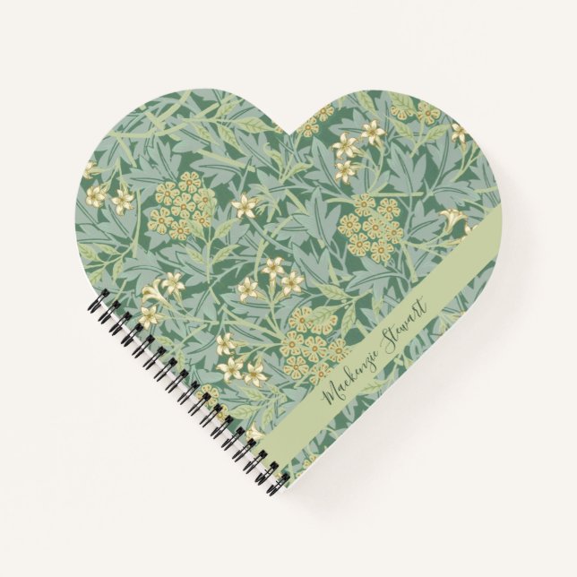 Personalized Green Jasmine Floral Pattern Notizbuch (Vorderseite)