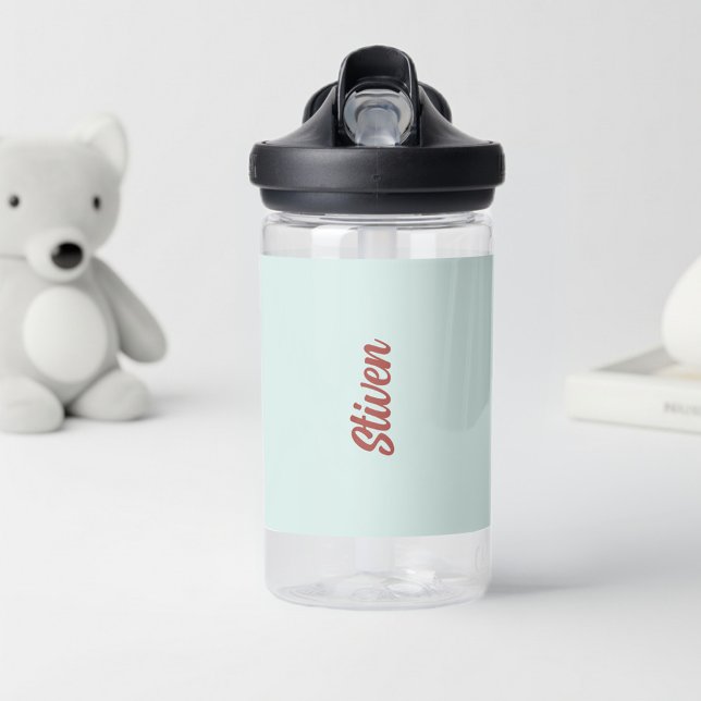 Personalized Green Mint Plastic Bottle for Kids Trinkflasche (Von Creator hochgeladen)
