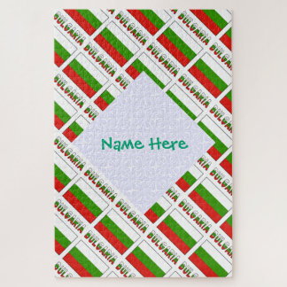 Personalized Green Name Bulgaria Flag Tiled