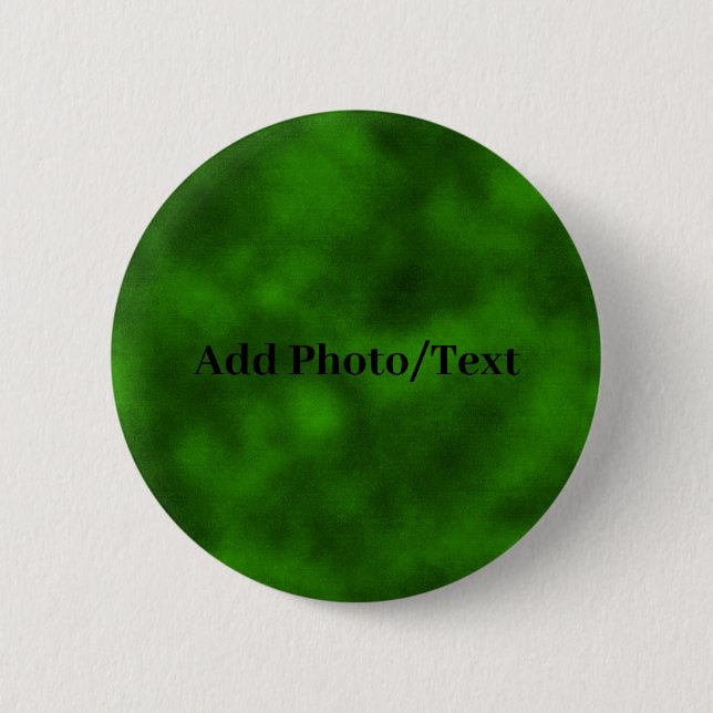 Personalized Green Velvet Add Your Photo or Text Button (Vorderseite)