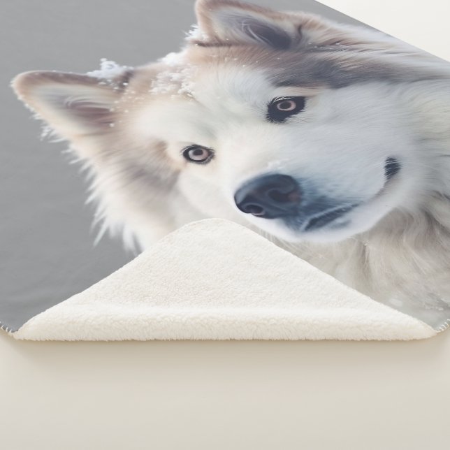 Personalized Grey Dog Photo Blanket Sherpadecke (3/4)