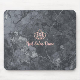Personalized Grey Marbel Nail Studio Branding Mousepad