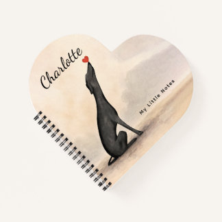 Personalized Greyhound Notebook with Heart Notizbuch