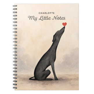 Personalized Greyhound Notebook with Name Notizblock