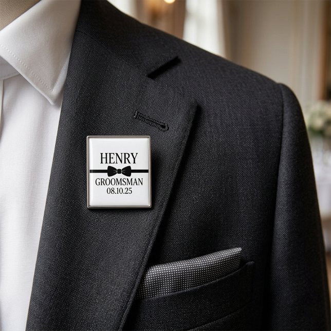 Personalized Groomsman Gift, Wedding Party Favor Button (Von Creator hochgeladen)