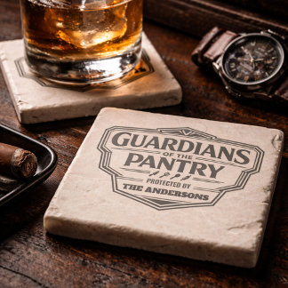 Personalized Guardians of the Pantry Stone Coaster Steinuntersetzer