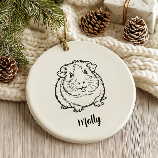 Personalized Guinea Pig Christmas Keramik Ornament (Von Creator hochgeladen)