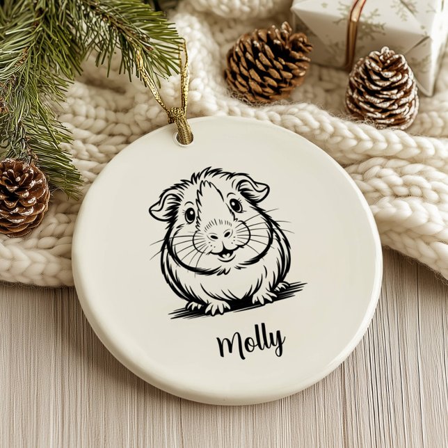 Personalized Guinea Pig Christmas Keramik Ornament (Von Creator hochgeladen)