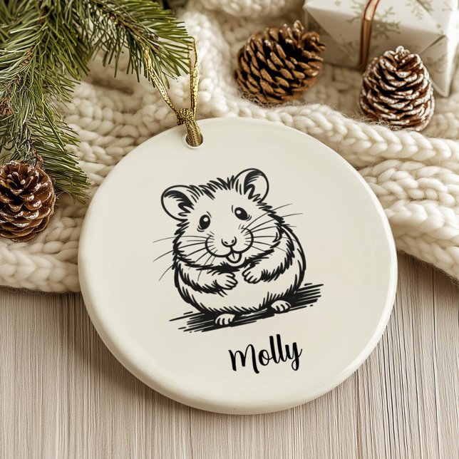 Personalized Hamster Christmas Keramik Ornament (Von Creator hochgeladen)