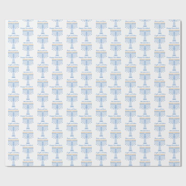Personalized Hannukah wrapping paper Geschenkpapier (Flach)