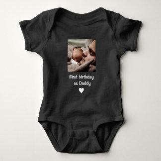 Personalized Happy 1st birthday as my daddy photo  Baby Strampler