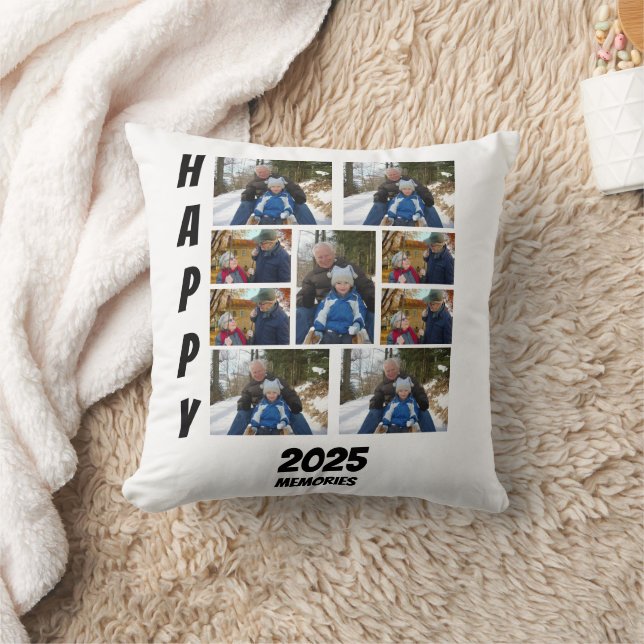 Personalized Happy 2025 memories Photo Collage Kissen (Decke)