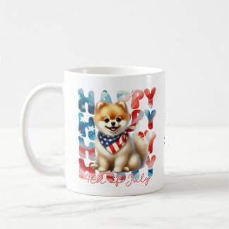 Personalized Happy 4th of July Pomeranian Kaffeetasse