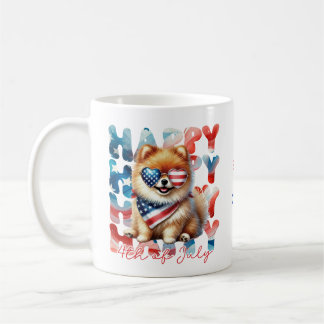 Personalized Happy 4th of July Pomeranian Kaffeetasse