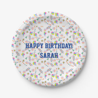 Personalized happy birthday plate pappteller