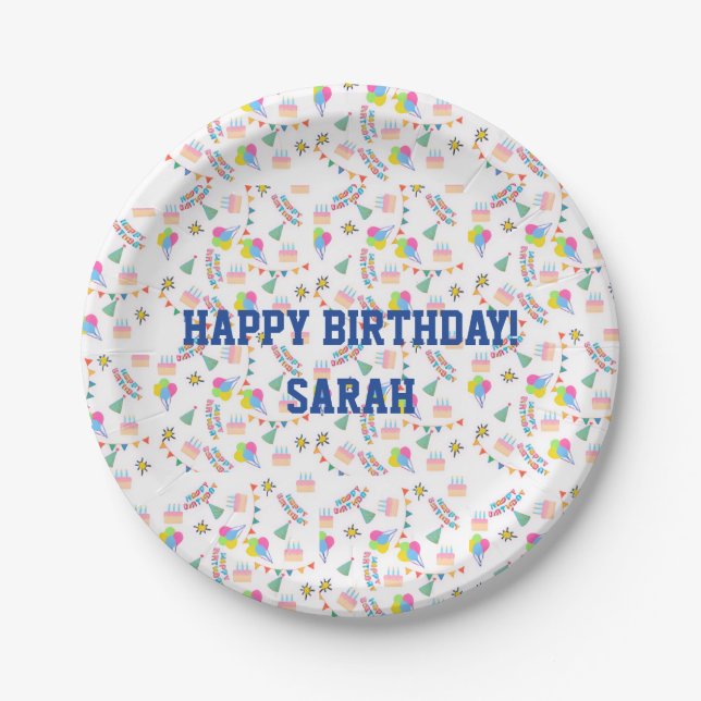 Personalized happy birthday plate pappteller (Vorderseite)