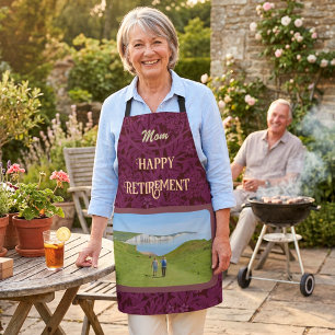 Personalized Happy Retirement Gifts for Mom Red Schürze