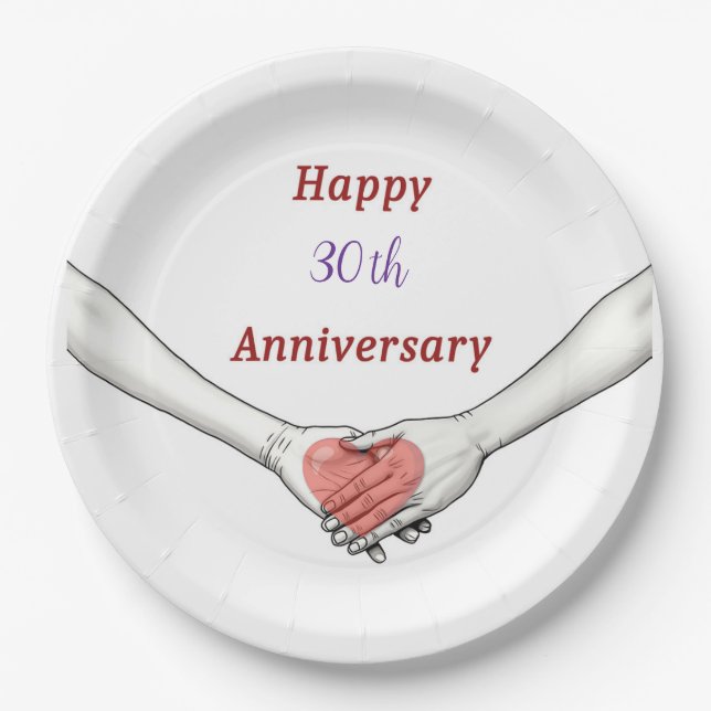 Personalized Happy _th Anniversary Pappteller (Vorderseite)