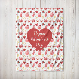 Personalized Happy Valentine’s Day Fleece Blanket