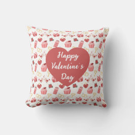 Personalized Happy Valentine’s Day Throw Pillow Kissen