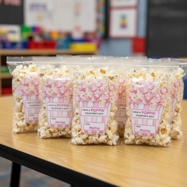 Personalized “Have a Poppin’ Valentine’s Day” Kids Aufkleber (Von Creator hochgeladen)