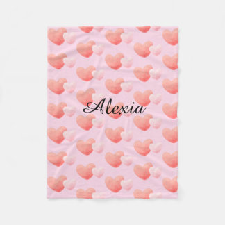 Personalized Heart Blanket Custom Name Fleecedecke