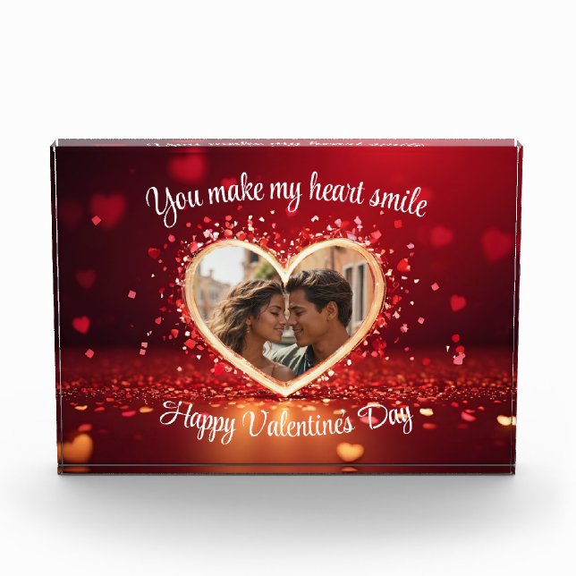 Personalized Heart Photo Frame Fotoblock (Vorderseite)