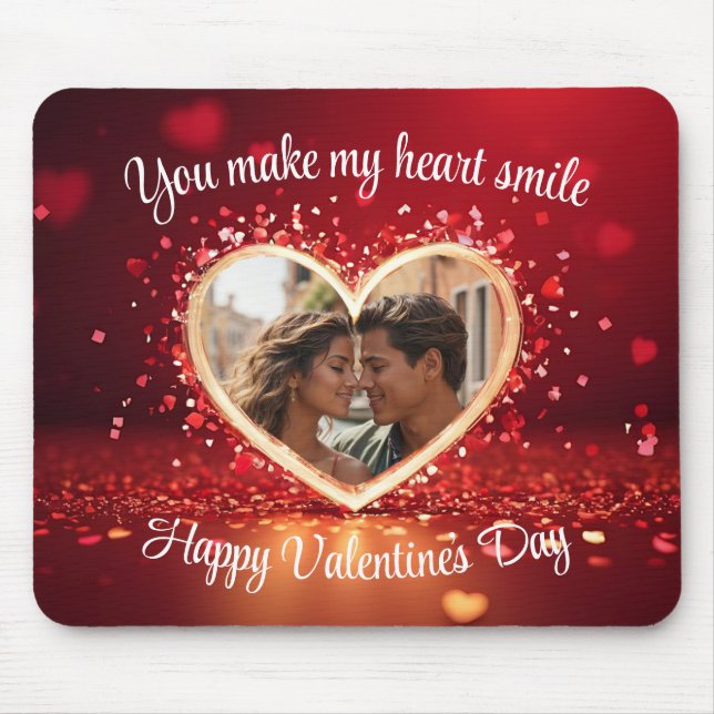 Personalized Heart Photo Frame Mousepad (Vorne)