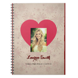 Personalized Heart Photo Spiral Notebook Notizblock