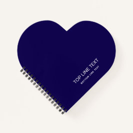 Personalized Heart Shaped Navy Notebook Custom Tex Notizbuch